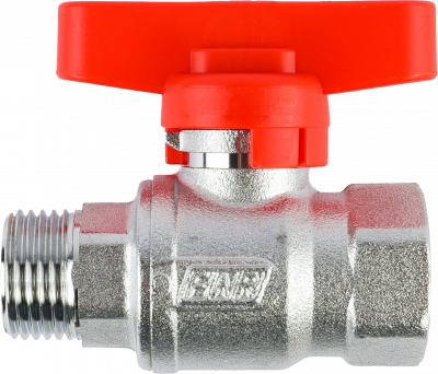 Кран шаровой FAR 1/2", ВР-НР, красн. бабочка, хром